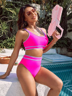 Sport High Waist Tankini Two Piece Swim Sets