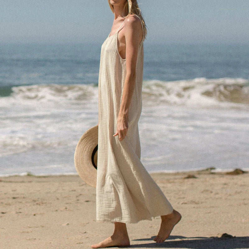 Spaghetti Strap Casual Cotton Midi Dress Main image