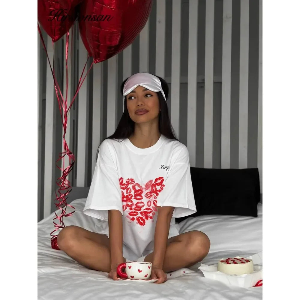 Lip Graphic Cotton Loose T-shirt Main image