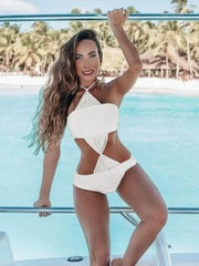 Waistless Braided Bodysuit One Piece Swimwear