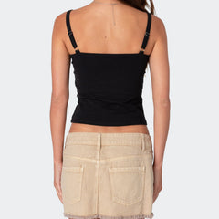 Jersey Number Graphic Print Y2K Crop Cami Top