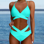 Hollow Out Backless Padded Two Piece Swim Sets