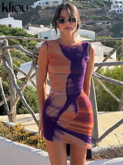 Asymmetrical Crew Neck Sleeveless Summer Dress