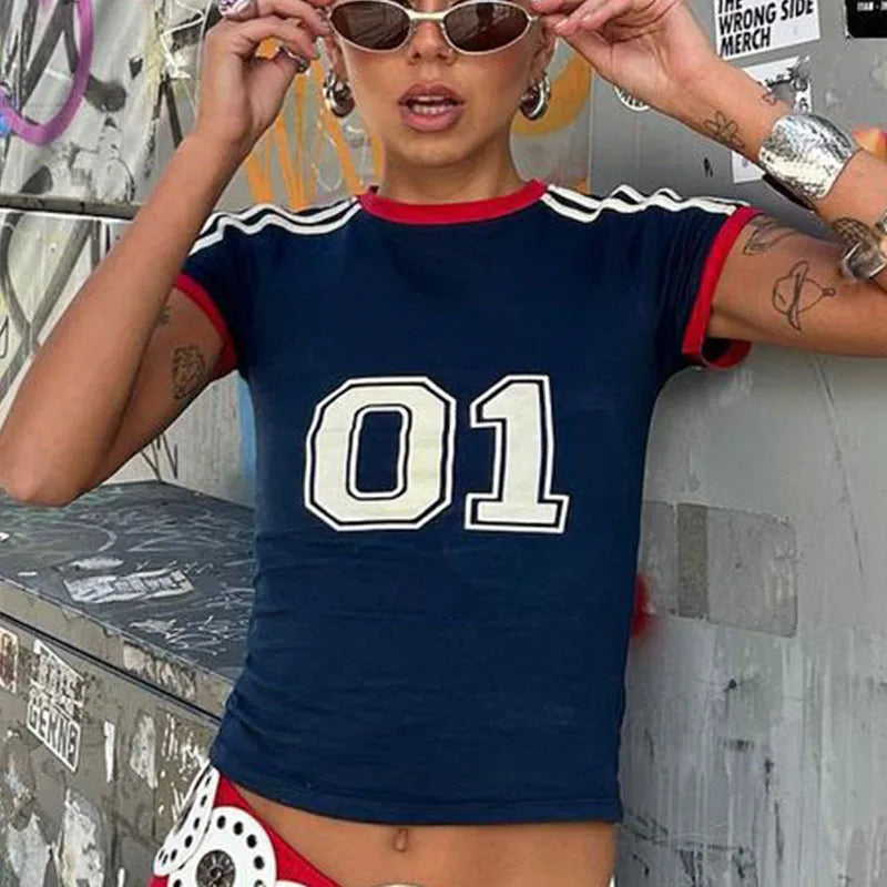 Stars Graphic Goth Harajuku Crop Top