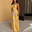 Halter Satin Hollow Slim Floral Dress