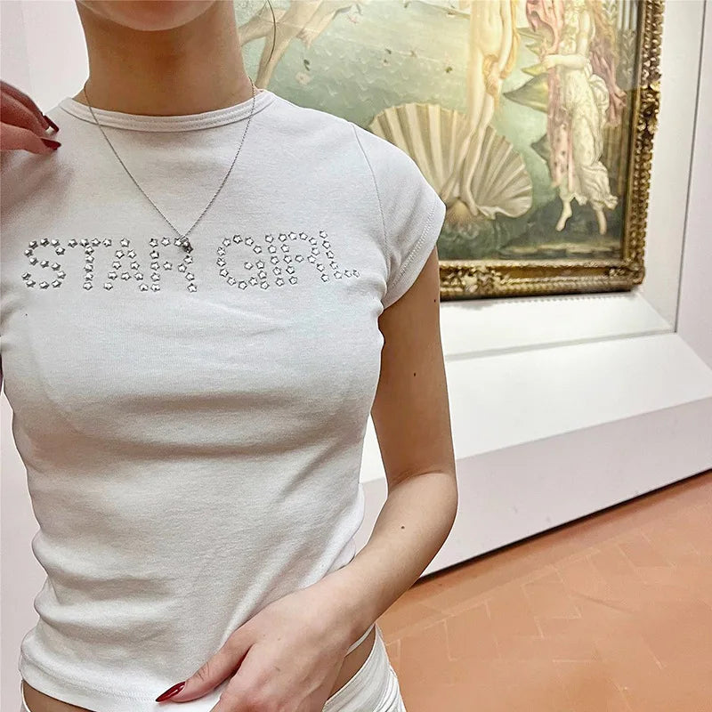 Star Girl Rhinestone Grunge T-shirt Main image