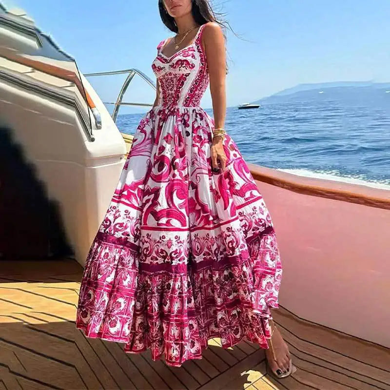 Strap Light Luxury Print Floral Dress Main image