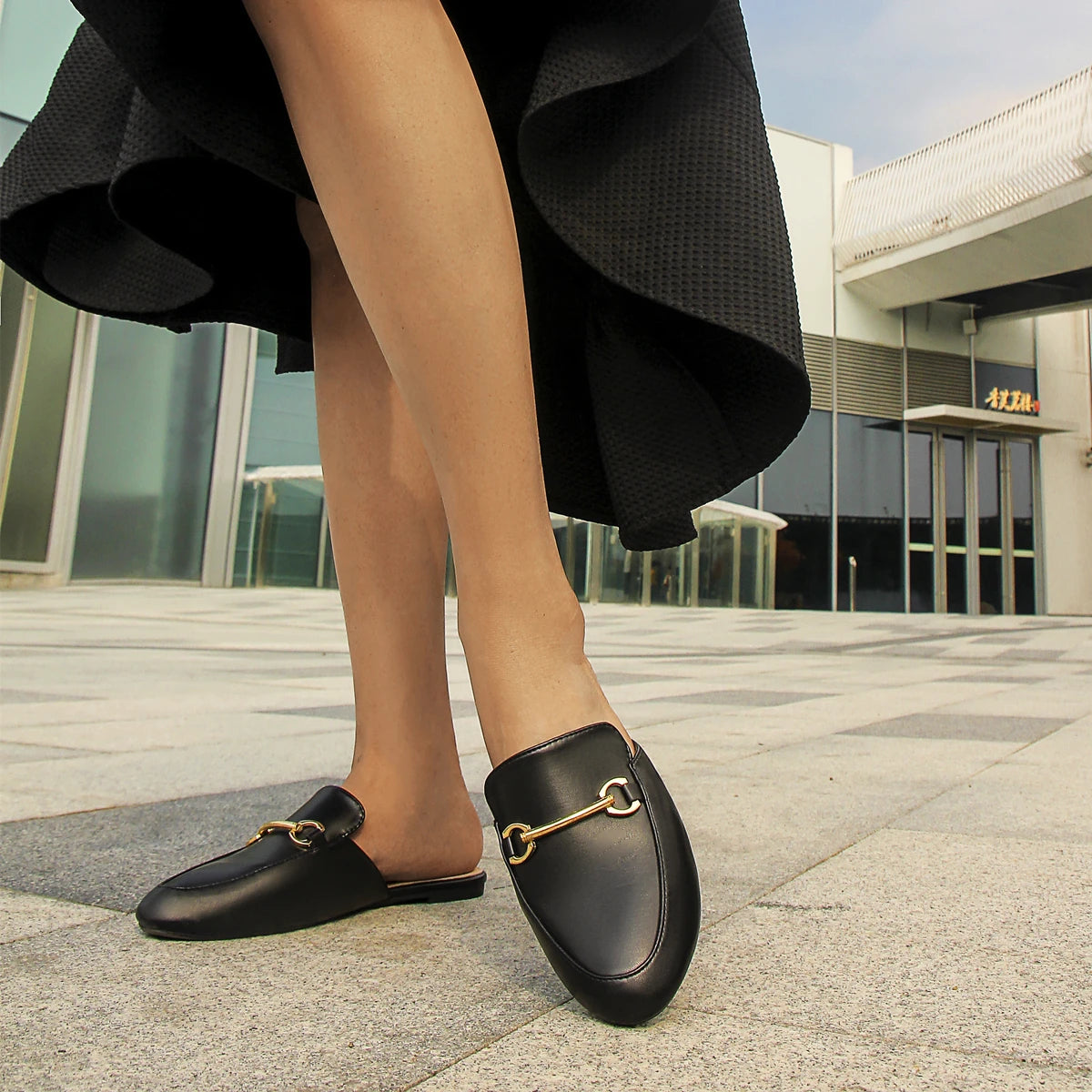 Backless Slip On Comfortable Four Season Women Mules Loafers Secondary image