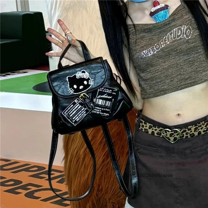 Hello Kitty Mini Backpack Sweet Cool Y2K Spicy Girl Korean Style Casual Bag Main image