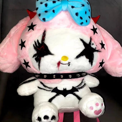 Sanrio Kuromi Dark Y2K Street Gothic Spicy Girl Plush American Punk Funny Bag