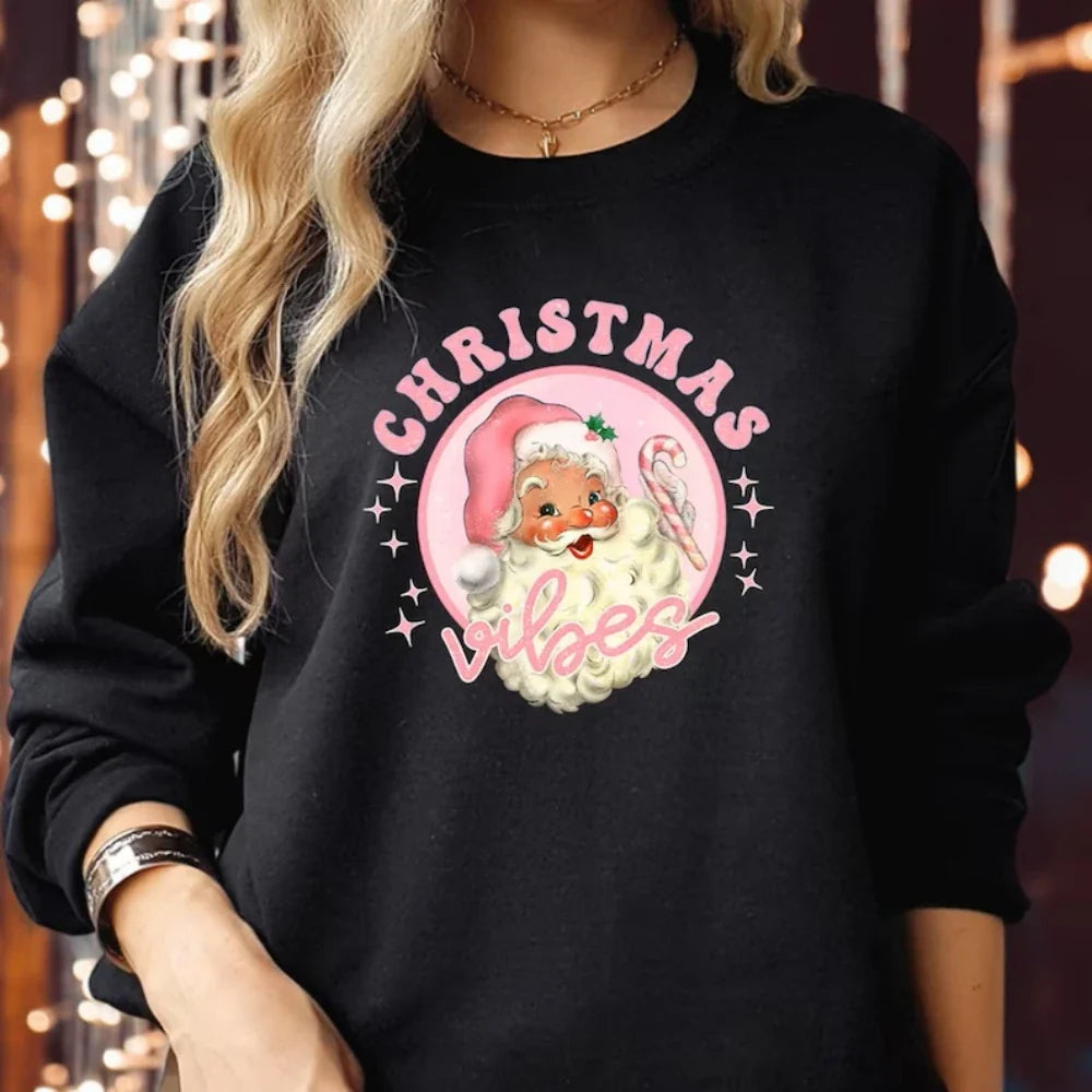 Cozy Santa Pattern Christmas Hoodie