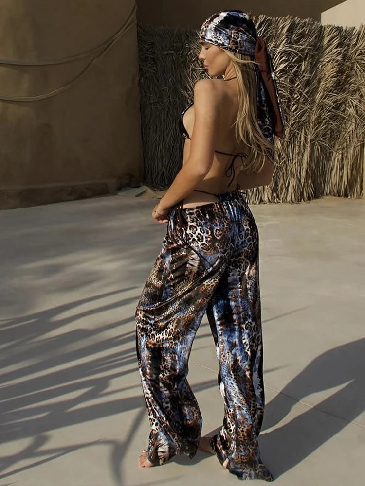 Halter Bra Straight Pants Set Secondary image