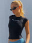 Y2K Letter Print Crop Top