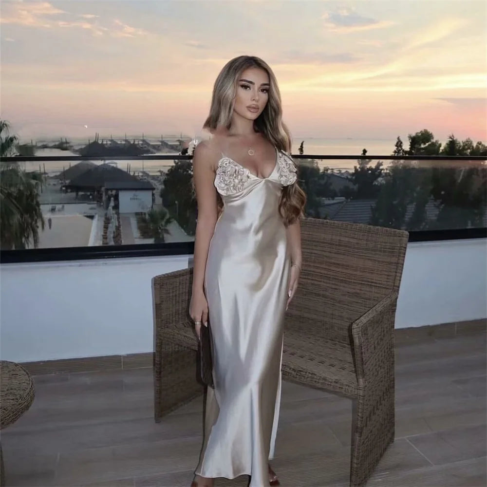 Slimming V-neck Sleeveless Silk Texture Dress Main image
