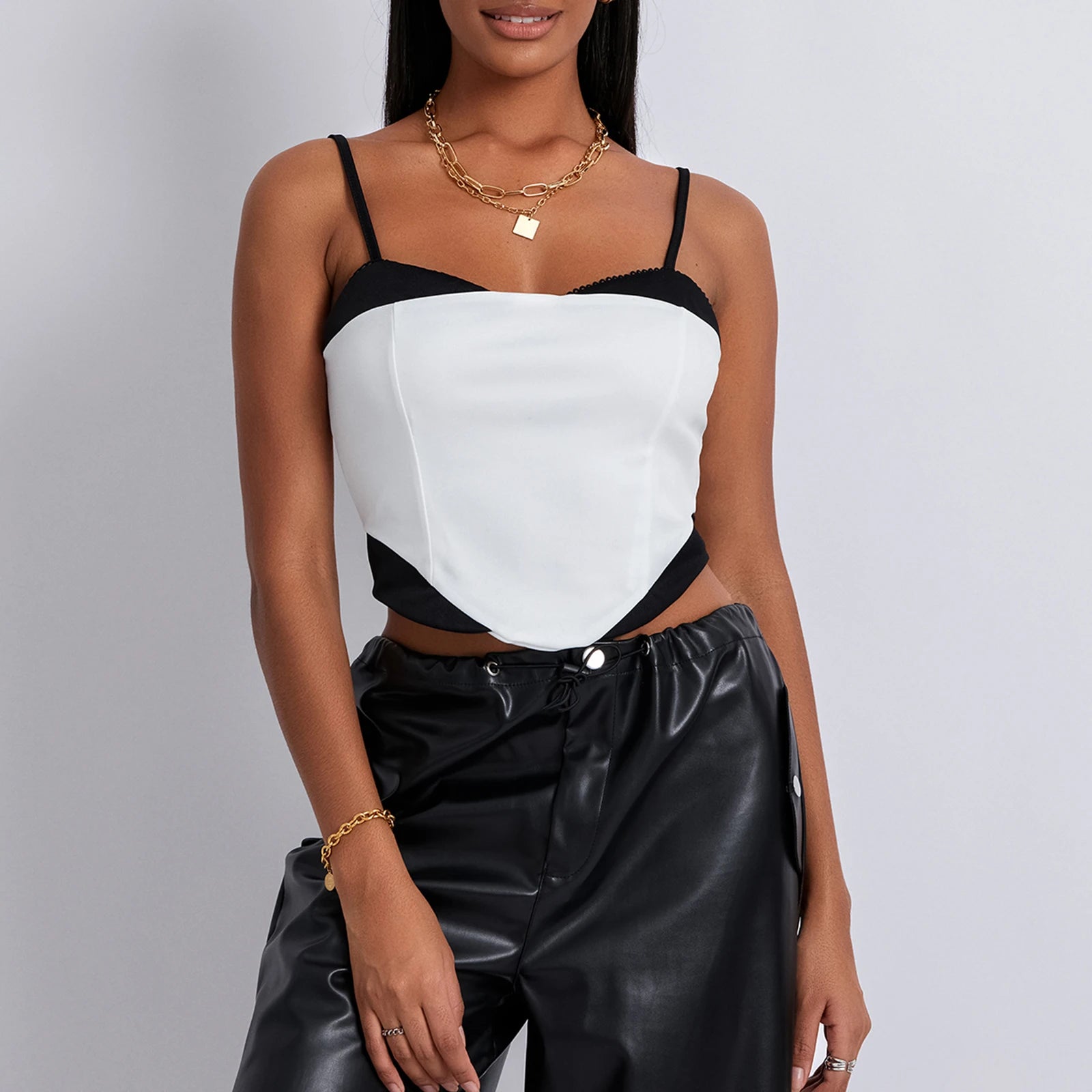 Y2K Fairy Patchwork Backless Cami Top Main image