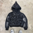 Rhinestone Patch Oversized Hoodie
