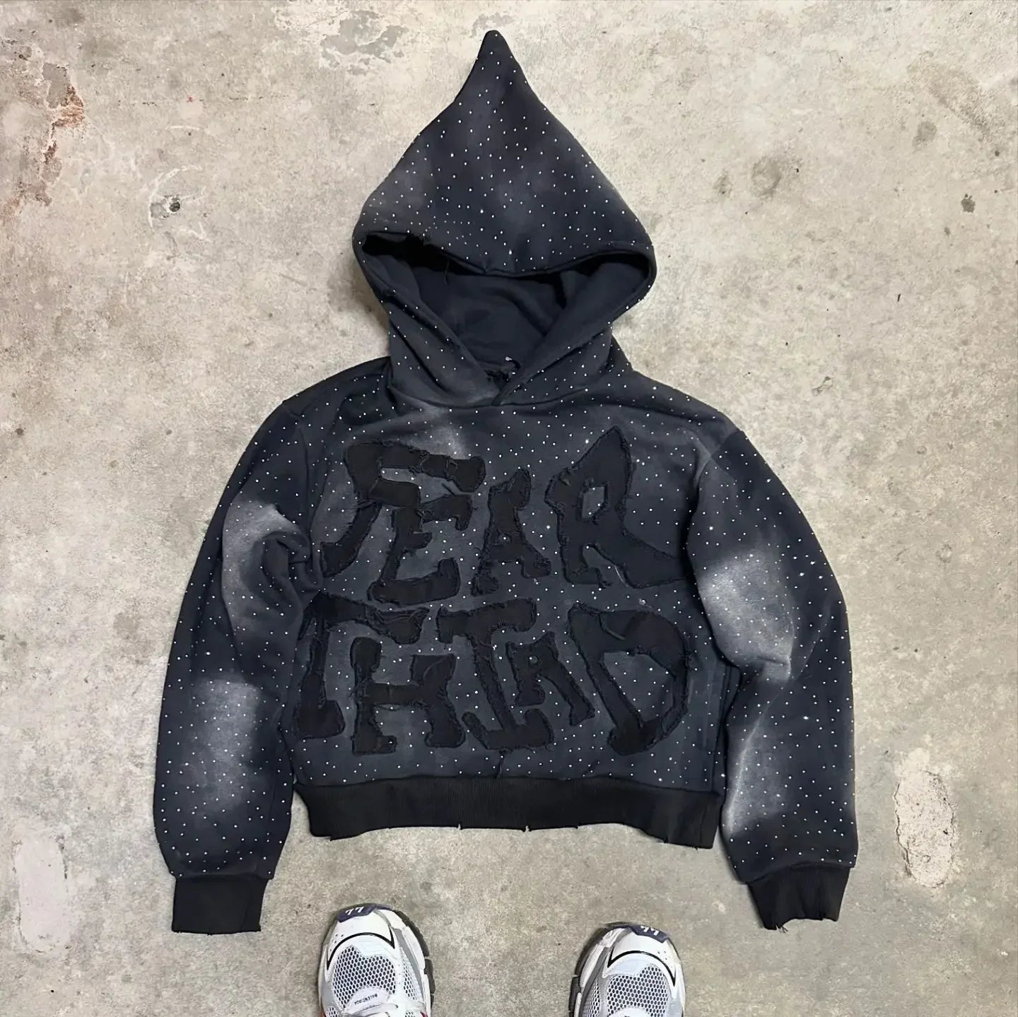 Rhinestone Patch Oversized Hoodie Main image