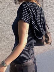 Striped Slim Fit Simple T-Shirt Crop Top