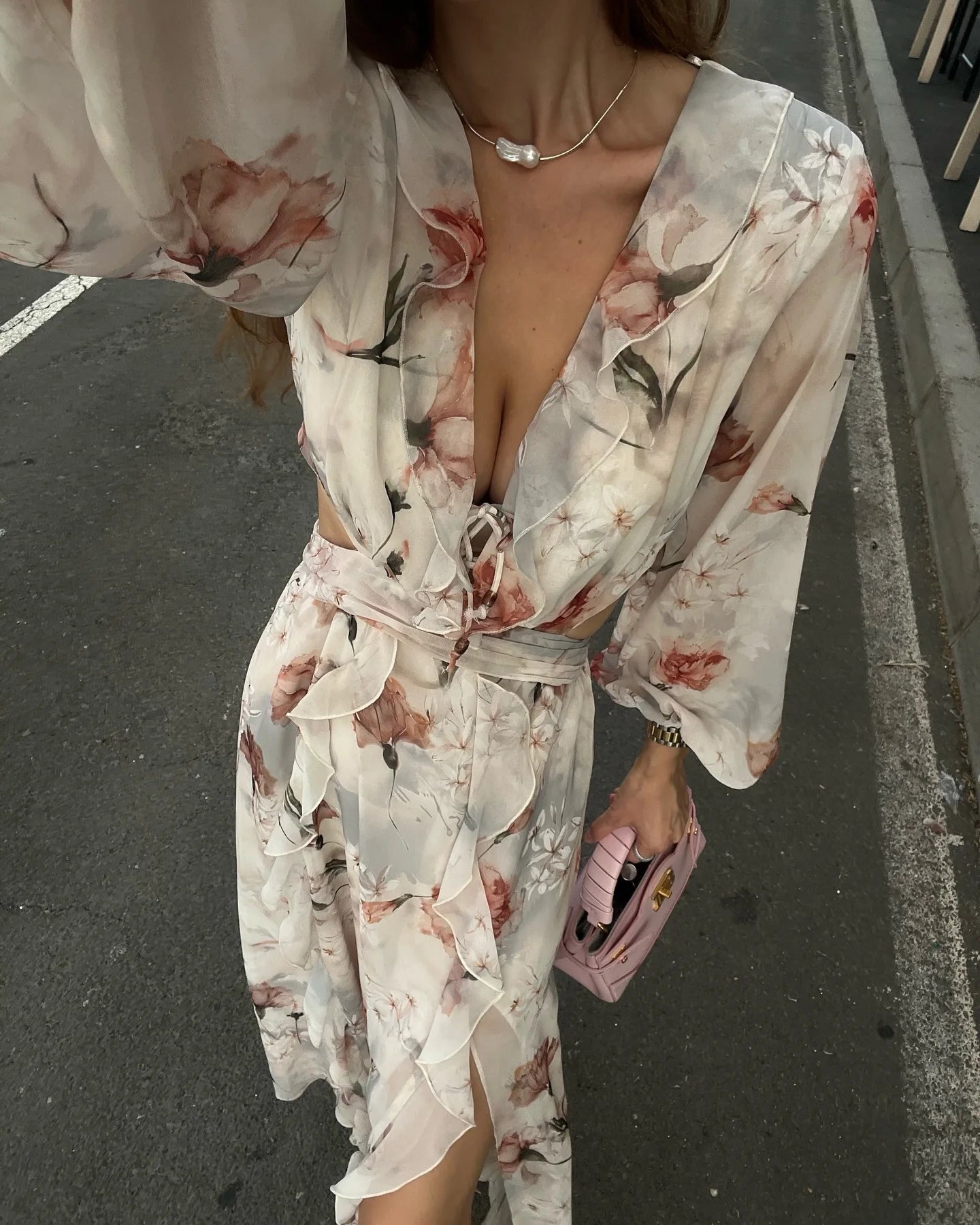 Stacked Skirt Street Floral Dress Main image