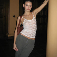 Lace See Through Party Mesh Sheer Top