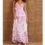 Boho Tie Shoulder Patchwork Floral Dress