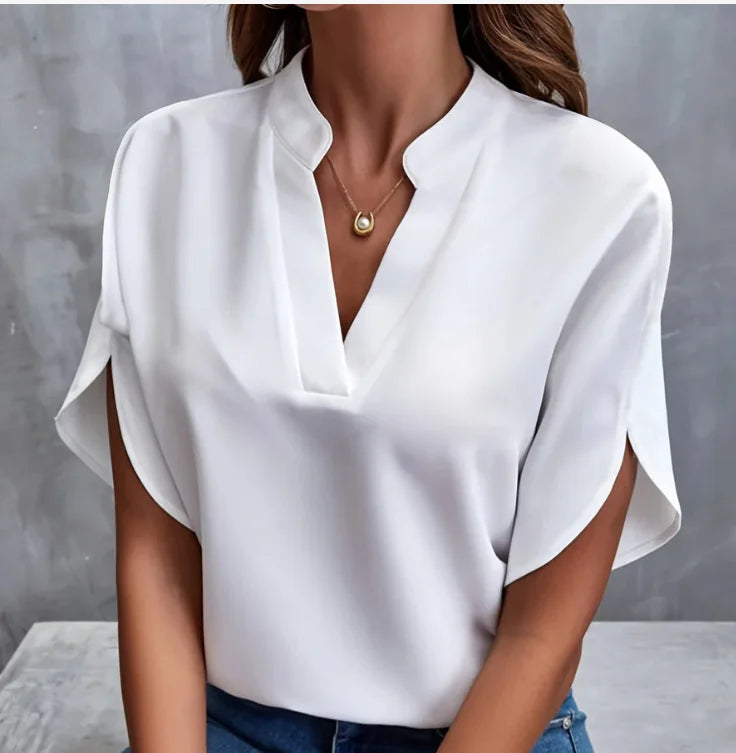Summer Elegant V-neck Short Sleeve Blouse Main image