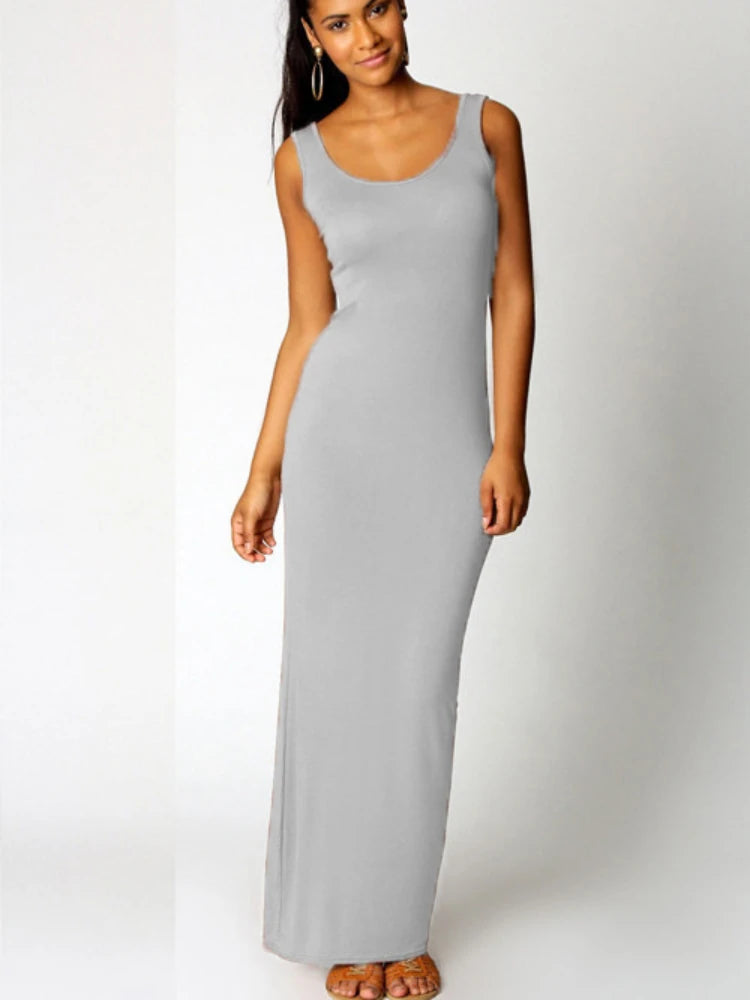 Solid Sleeveless Bodycon Maxi Dress Secondary image