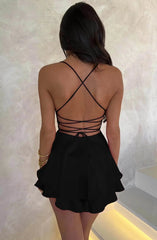 Slimming Solid Color Short Silk Dress