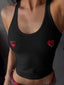Heart Print Metal Ring Casual Streetwear Cami Top