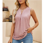 Hollow Out V-neck Sleeveless T-shirt