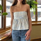 Floral Print Off-Shoulder Strapless