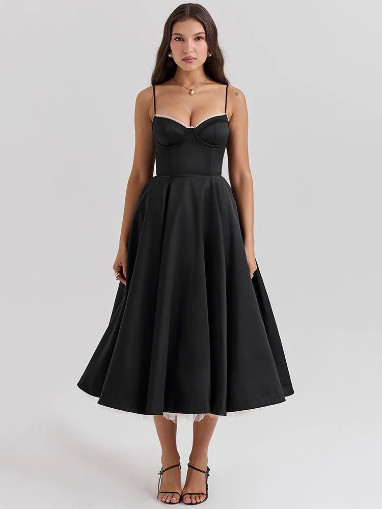 A-line Backless Spaghetti Strap Midi Dress Secondary image