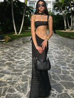 Drop Print Halter Backless Party Dress