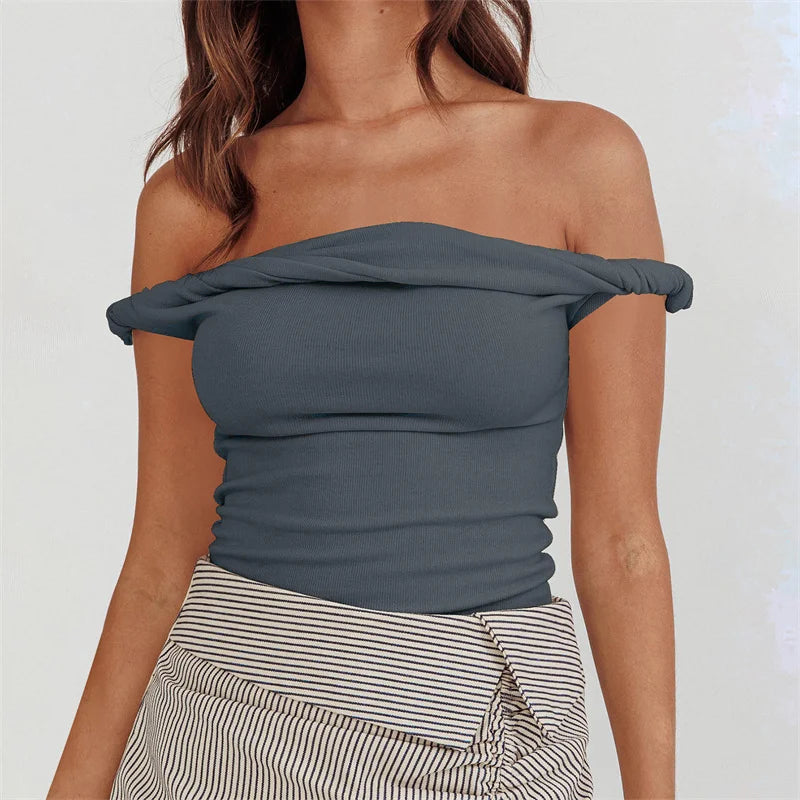 Slim Fit Solid Color Strapless Secondary image