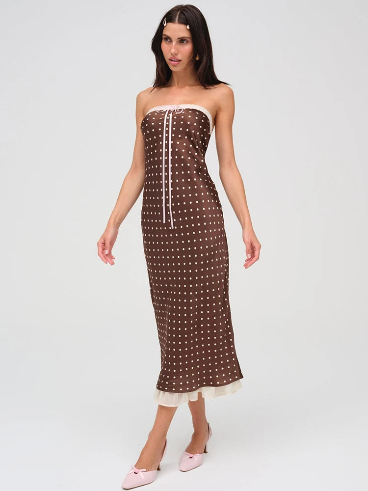 Strapless Backless Lace Midi Dress Secondary image