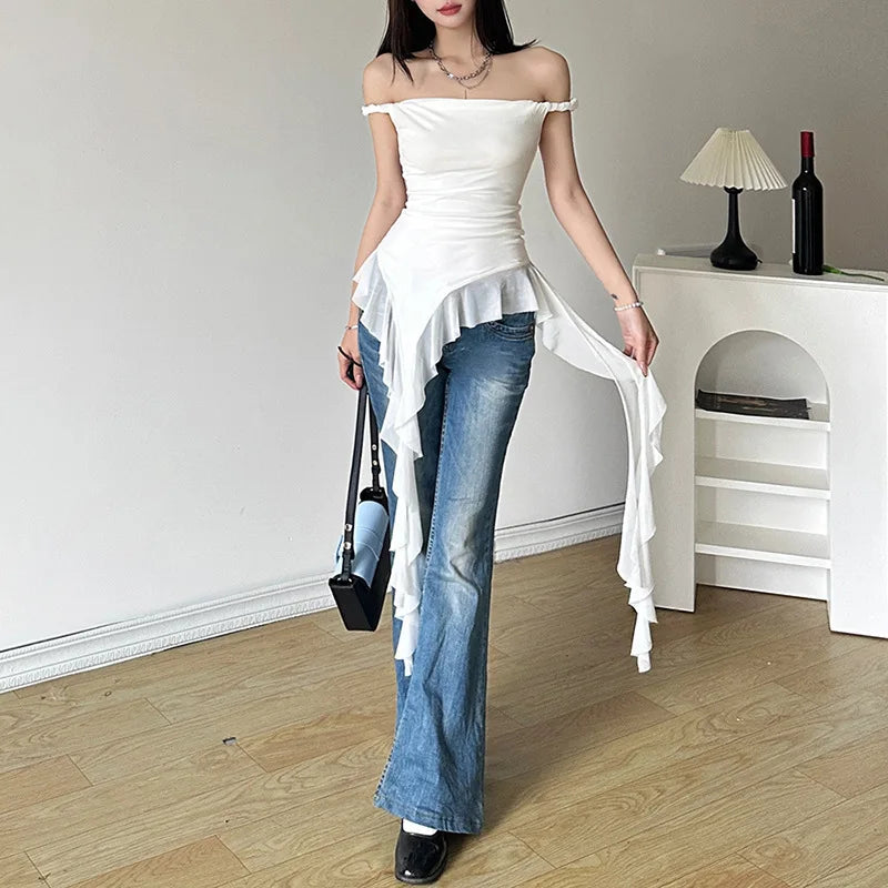 Tassel One Shoulder Trendy Strapless Main image