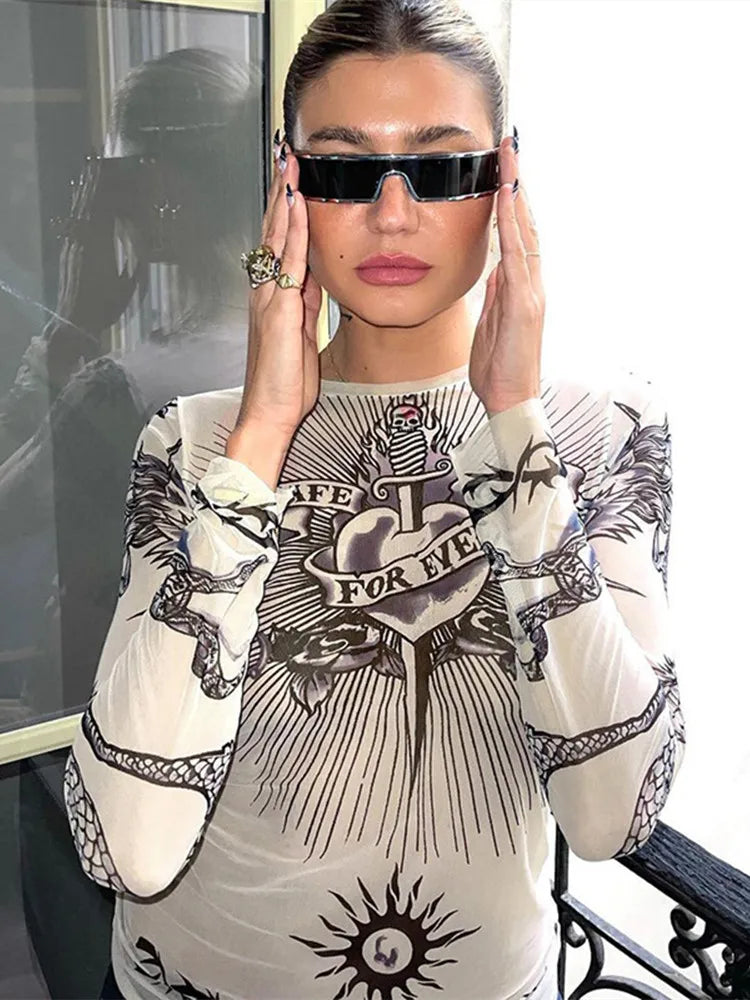 Summer Fashion Long Sleeve Sheer Top Secondary image