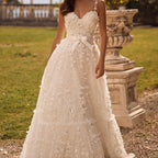 Floral Lace A-Line Prom Dress