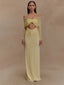 Hollow Out Ruched Maxi Prom Dress