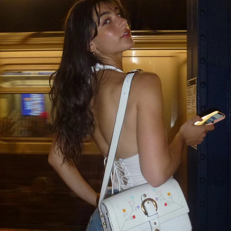 Deep V-neck Backless Halter Cami Top Main image