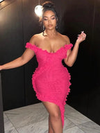 Ruffles Mesh Sleeveless Backless Party Dress