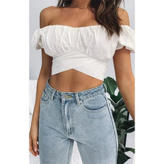 Lantern Pleated Short Shirt Strapless