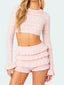 Frill Flare Knit Shorts Knit Set