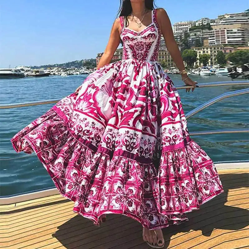 Strap Light Luxury Print Floral Dress Secondary image