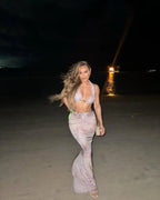 Halter Skirt Thong  Three Piece Swim Sets