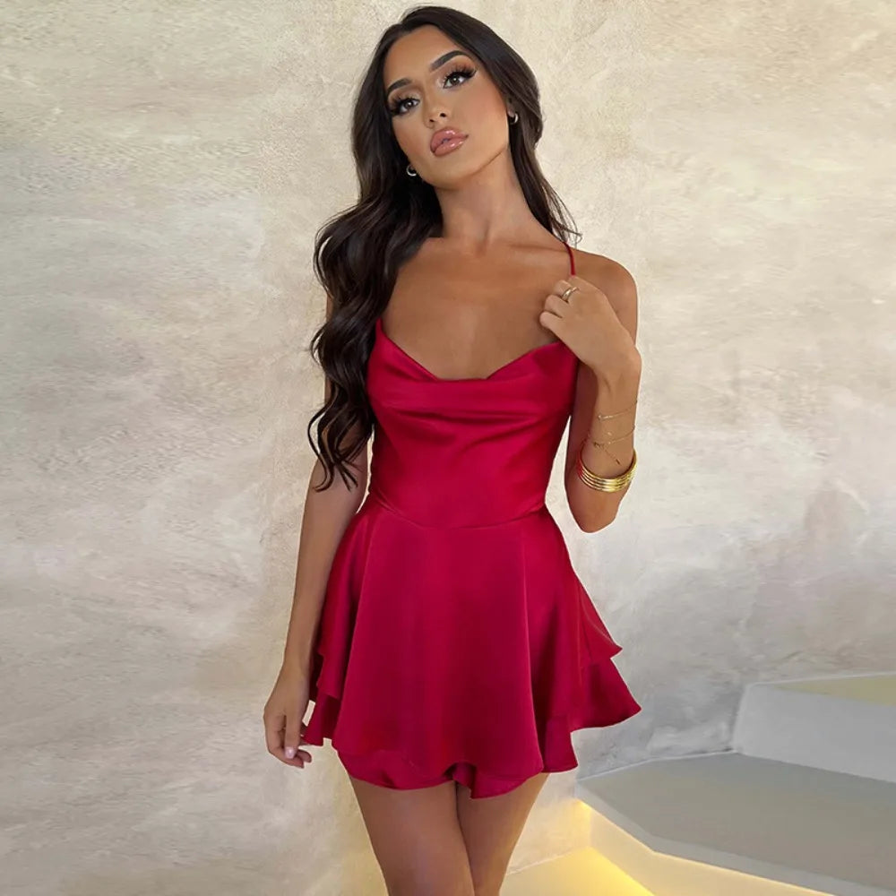 Solid Slim Fit Short Sleeve Mini Dress Secondary image