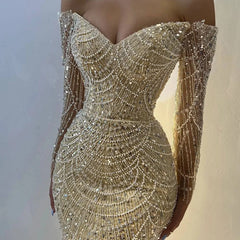 Beading Satin A-Line Prom Dress