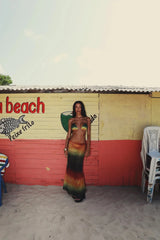 Gradient Off Shoulder Cover Up Sexy Three Piece Swim Sets