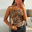 Leopard Tulle Ruched Strapless