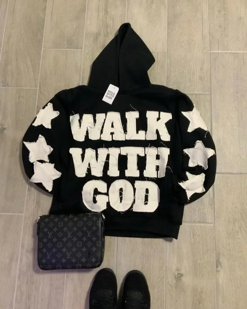Star Patch Gothic Oversized Hoodie Secondary image